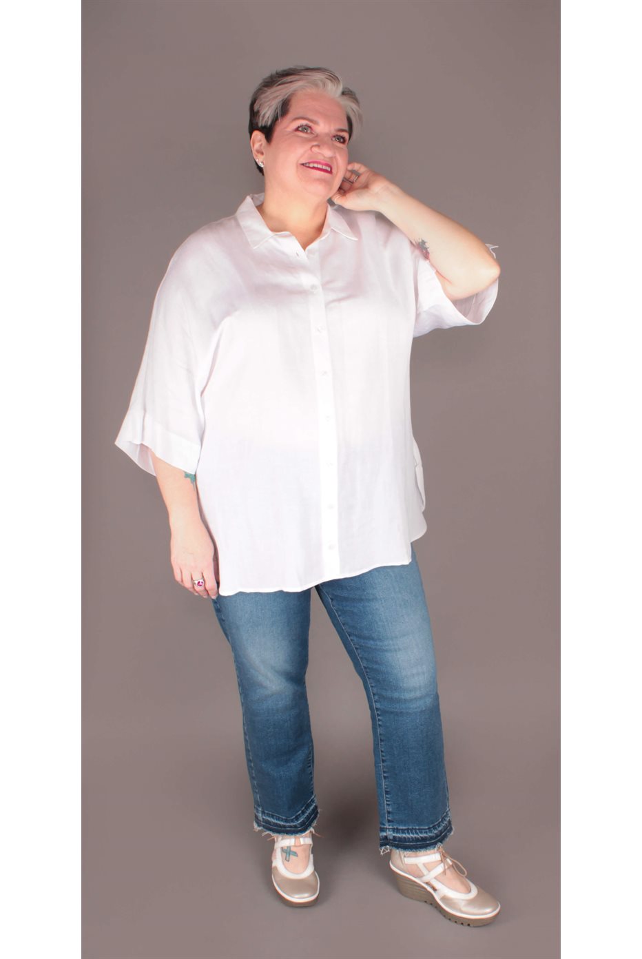 Blouse Viscose Lin Blanche